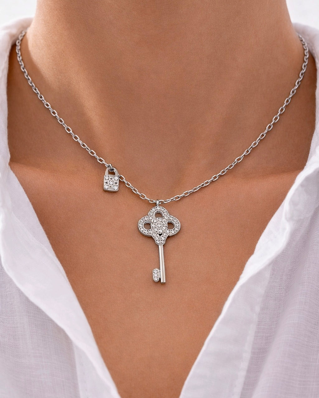 Lock Me Down Necklace - Gold