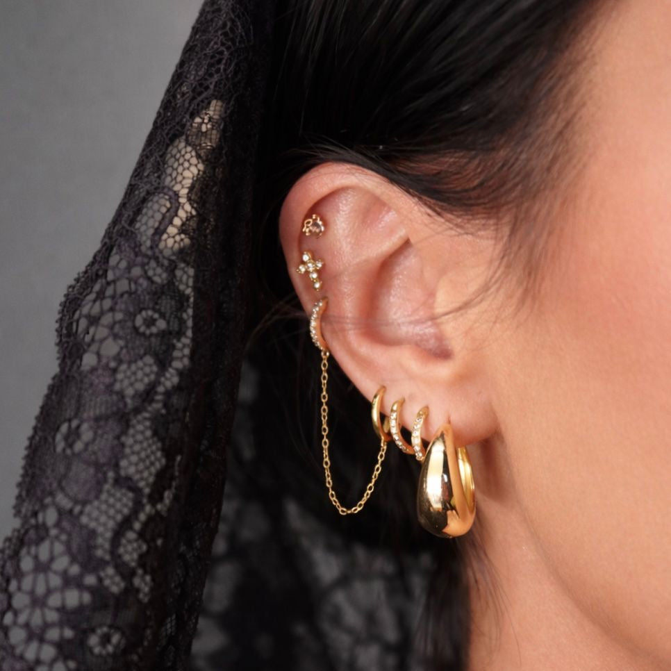 Gold Rush Tapered Hoop Earrings