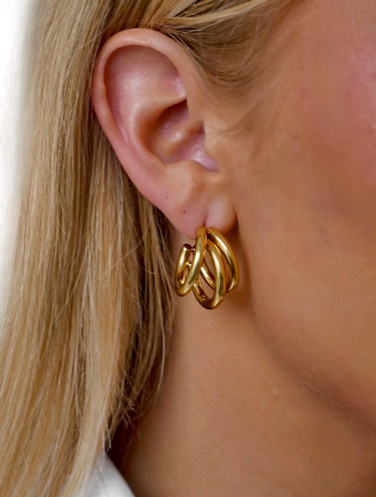 Triple Hoop Studd Earrings