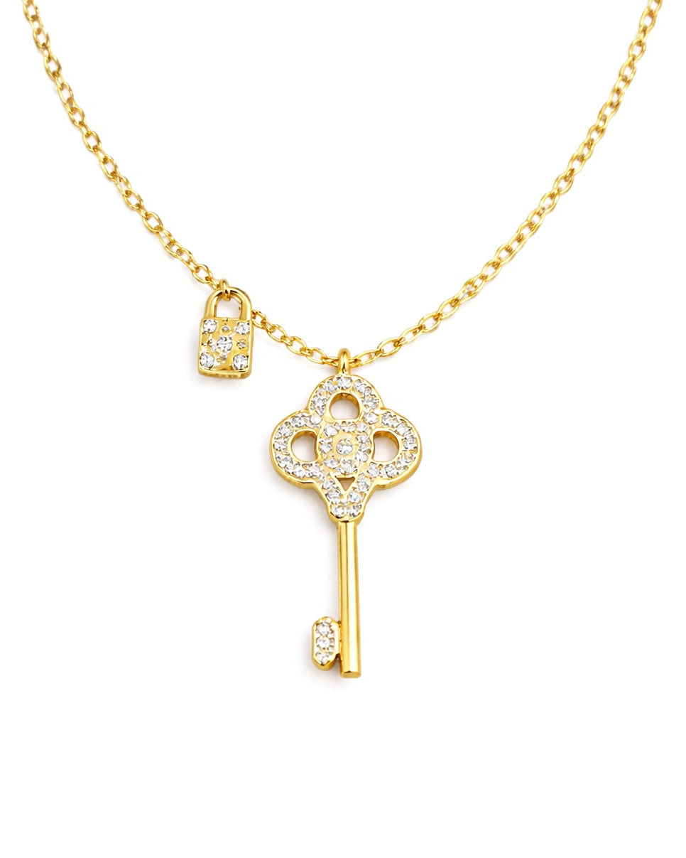 Lock Me Down Necklace - Gold