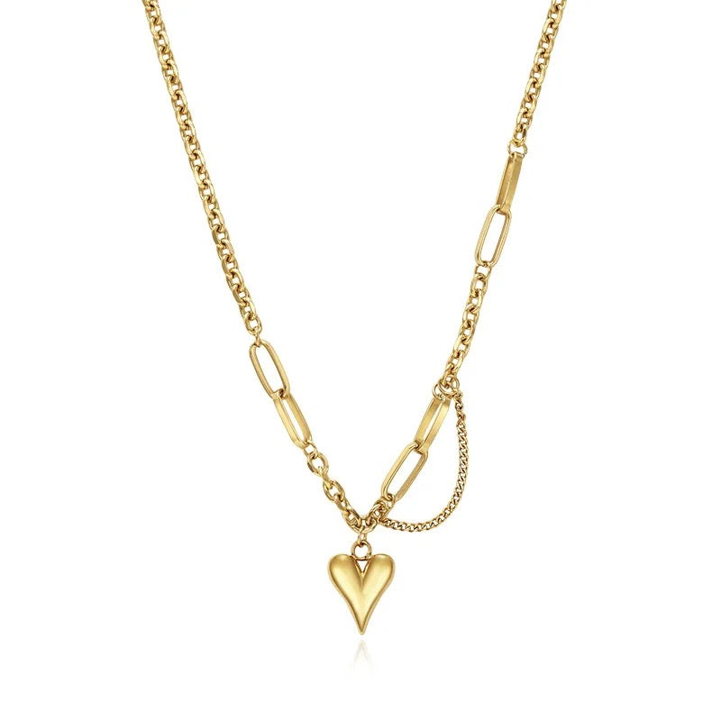 Cable Chain Antique Heart Necklace