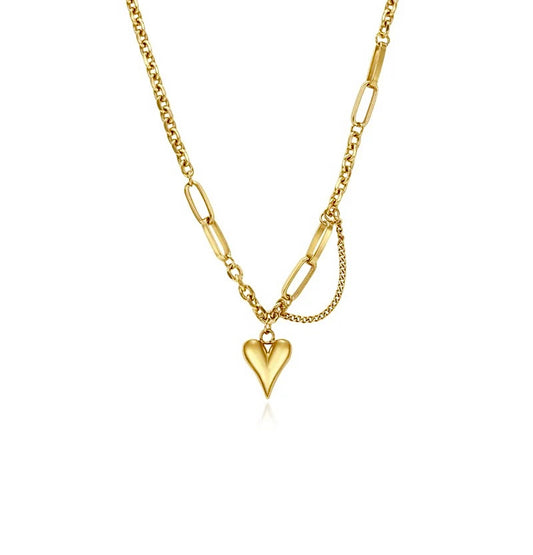 Cable Chain Antique Heart Necklace