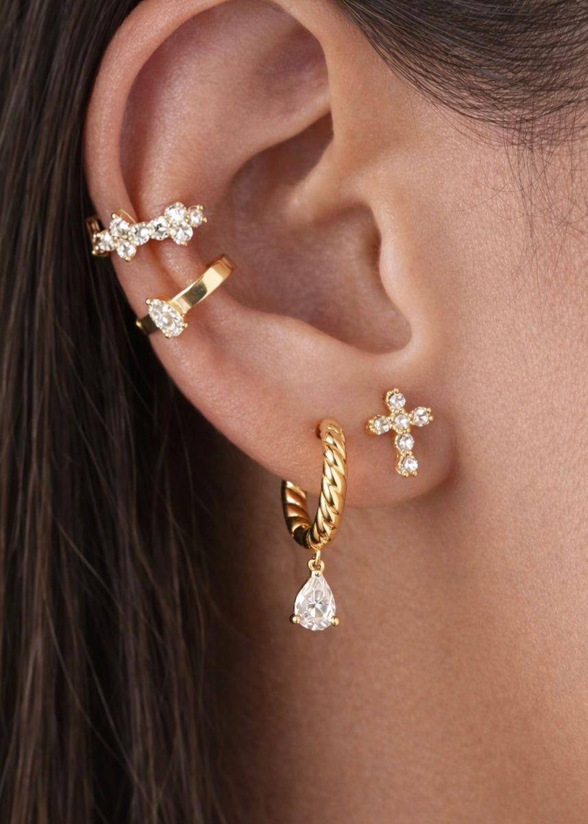Dominion Mini Cross Stud Earrings