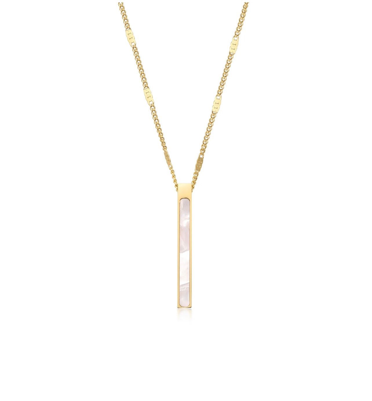 Gold Bar Pendant Necklace