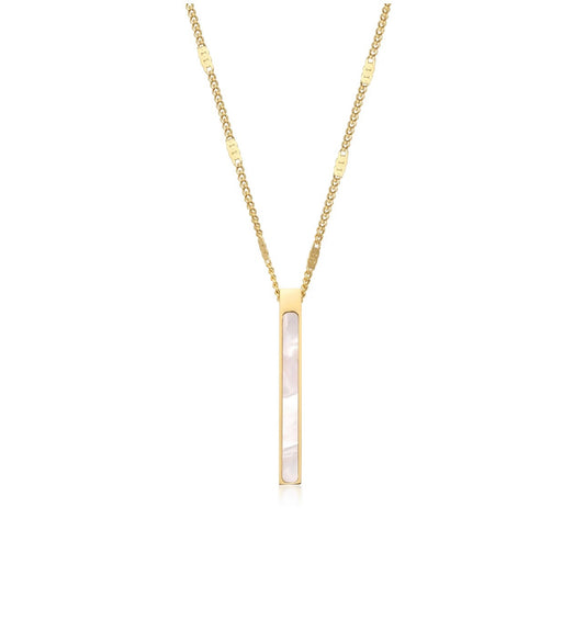 Gold Bar Pendant Necklace