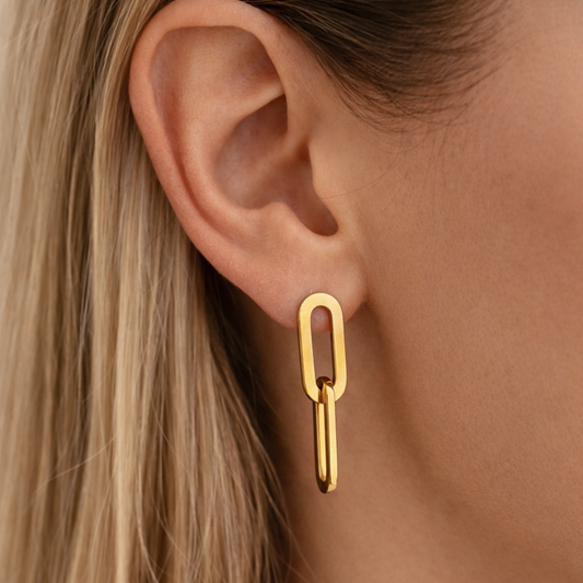 Regal Link Huggie Earrings