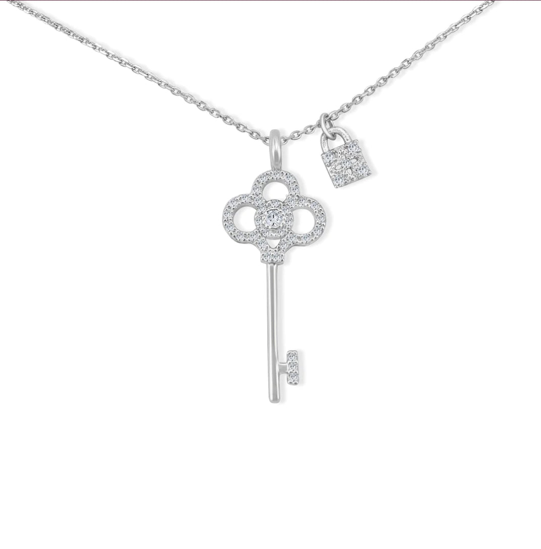 Lock and Key Charm Necklace