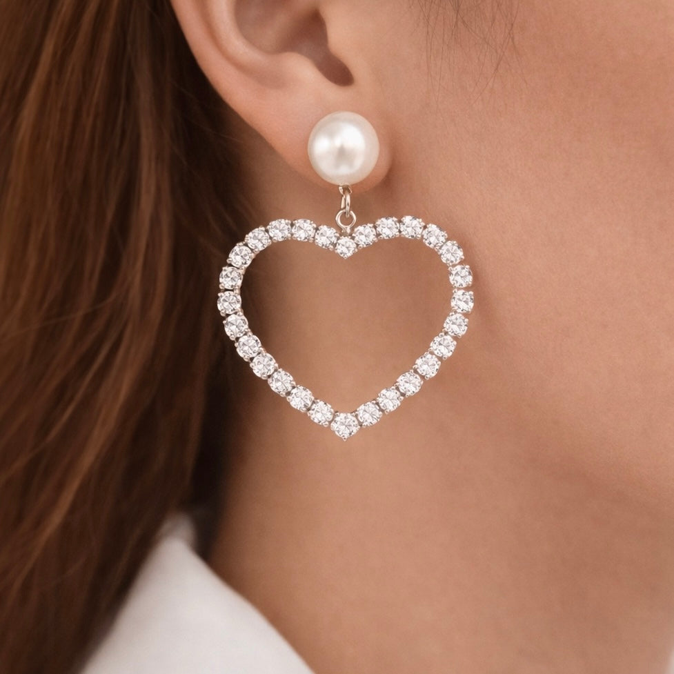 You Have My Heart Pearl Statement Earrings