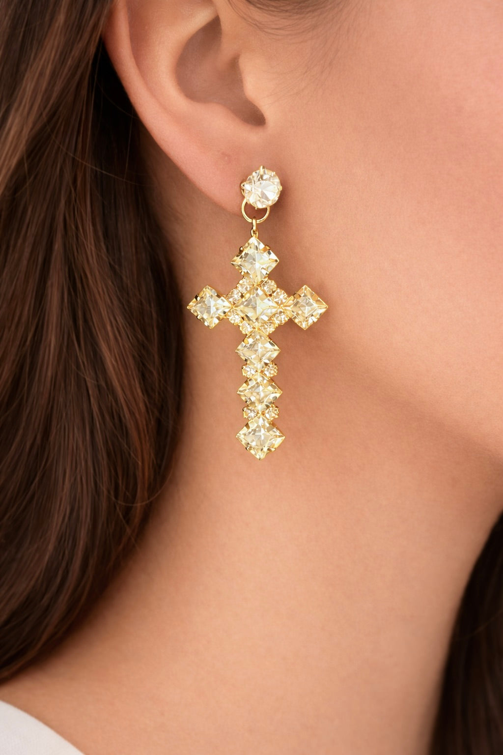 God’s Favorite CZ Cross Earrings