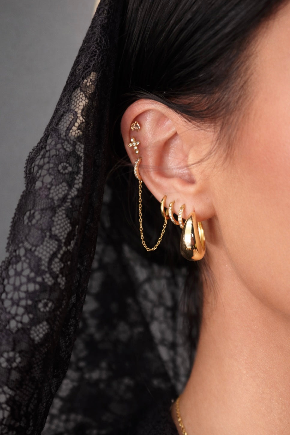 Dominion Mini Cross Stud Earrings