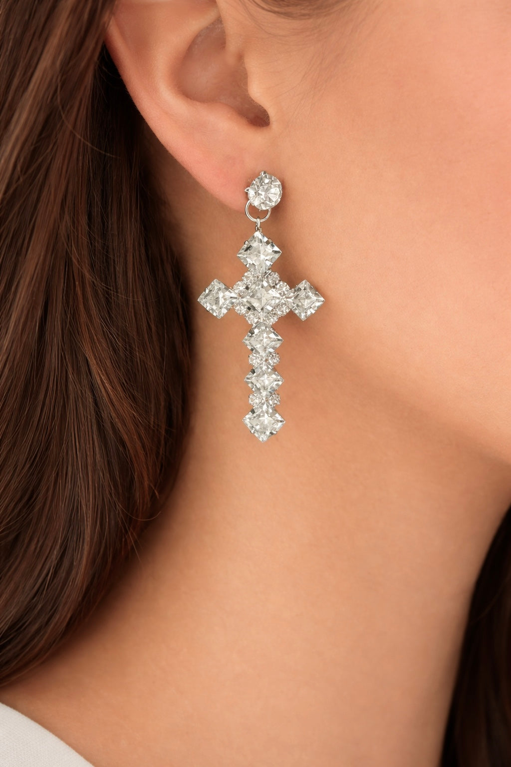 God’s Favorite CZ Cross Earrings