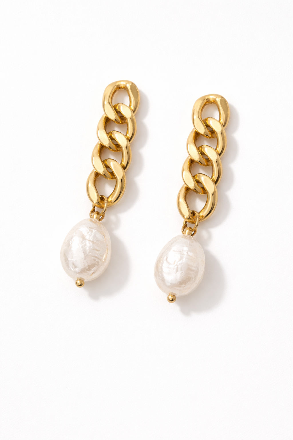 Chain Reaction Pearl Earrings