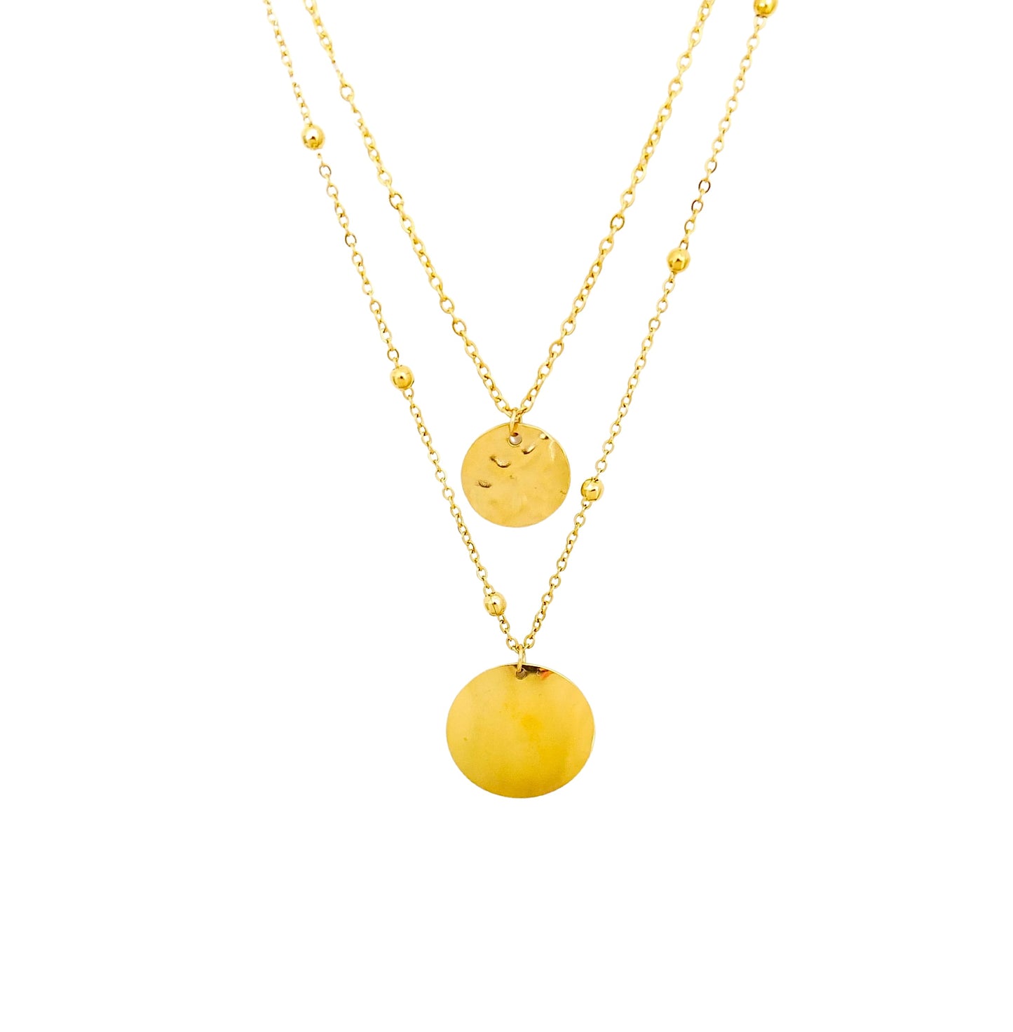 Double Layered Gold Coin Necklace