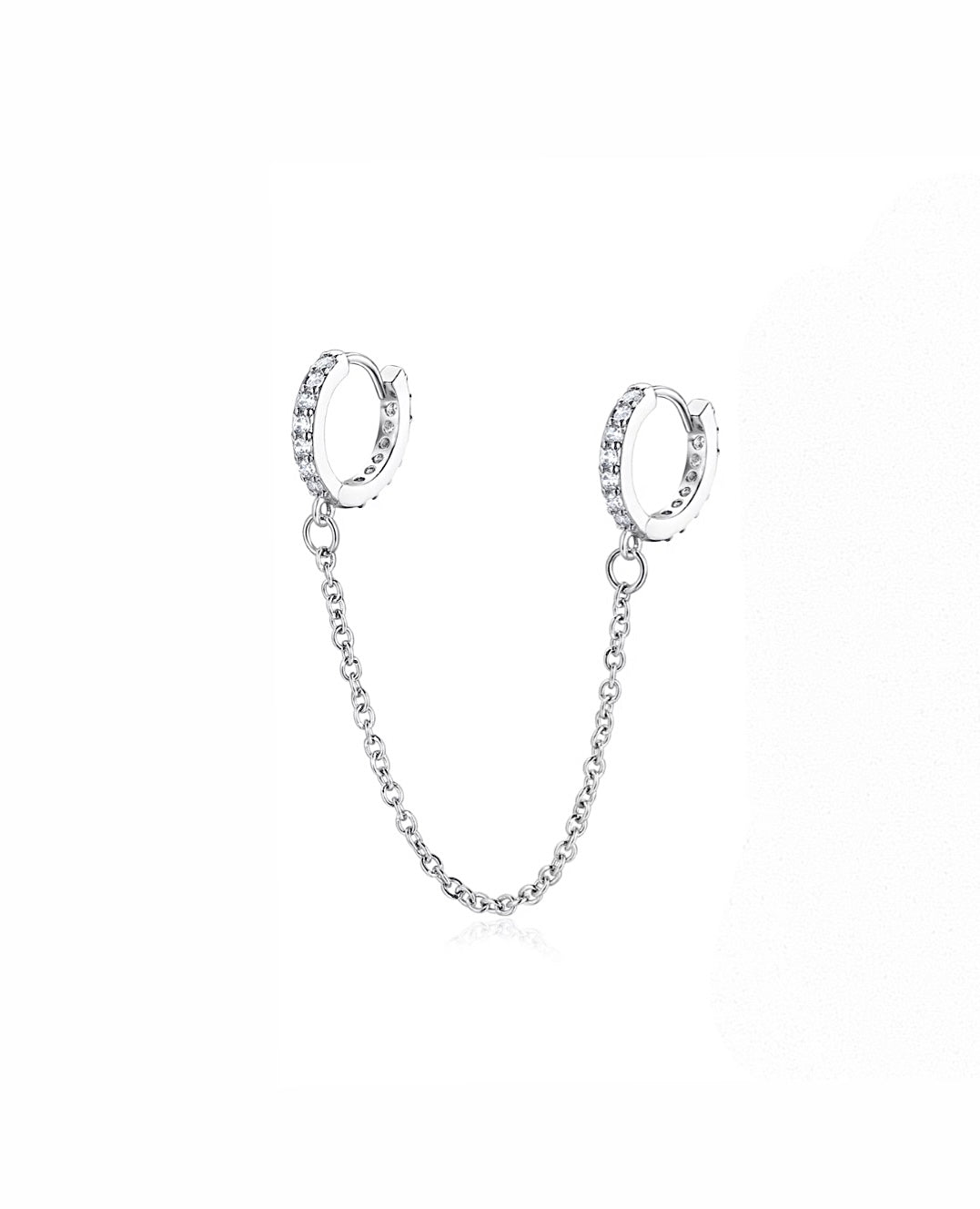 Double Hoop Chain Earring Set