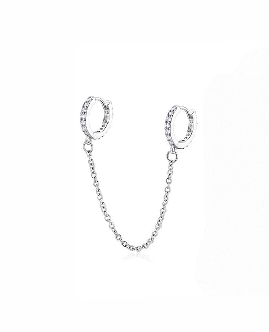 Double Hoop Chain Earring Set