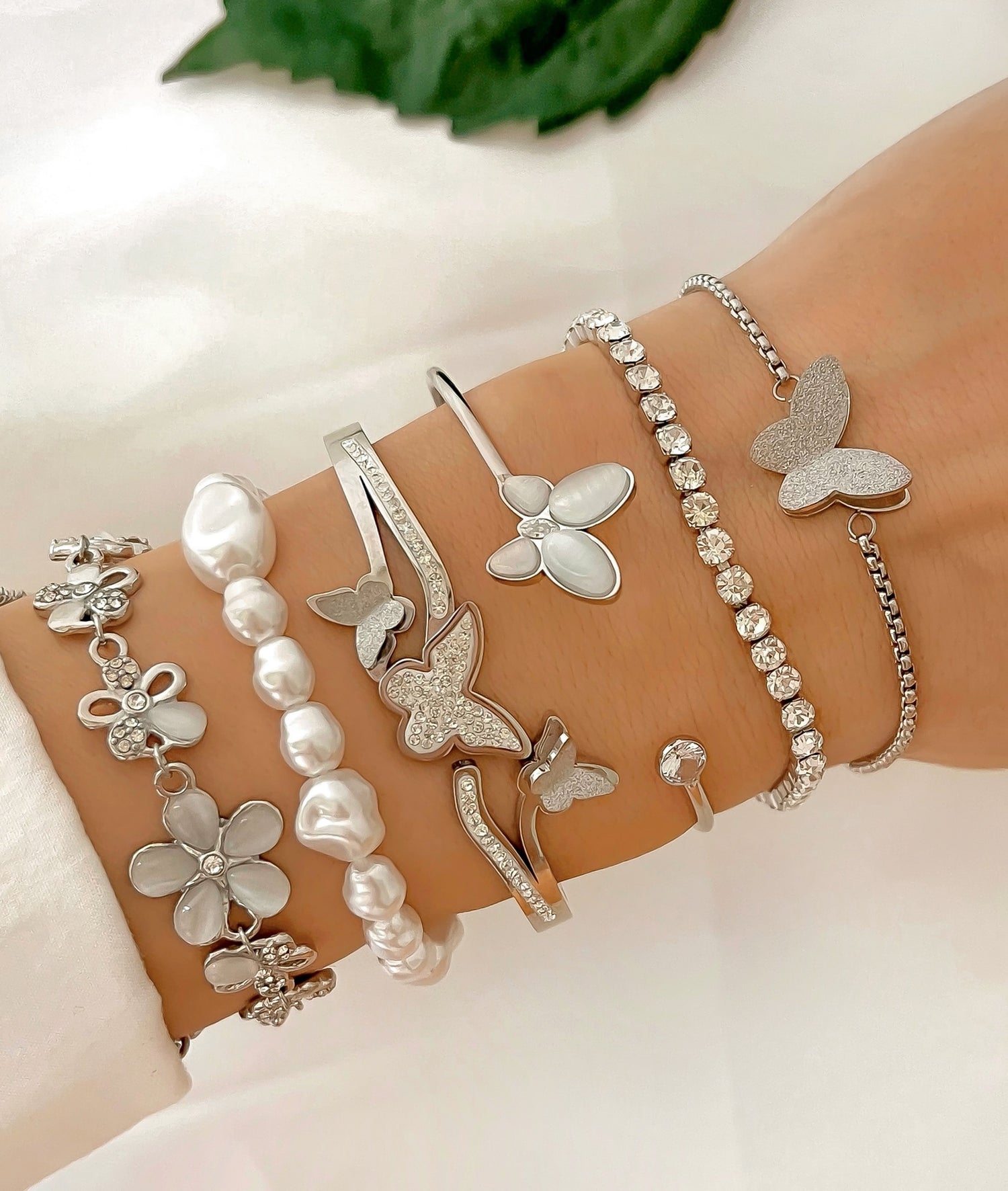 Sakura Bracelet | Flower Bracelet | Dimond Bracelet | Pearl Bracelet | Tennis Bracelet