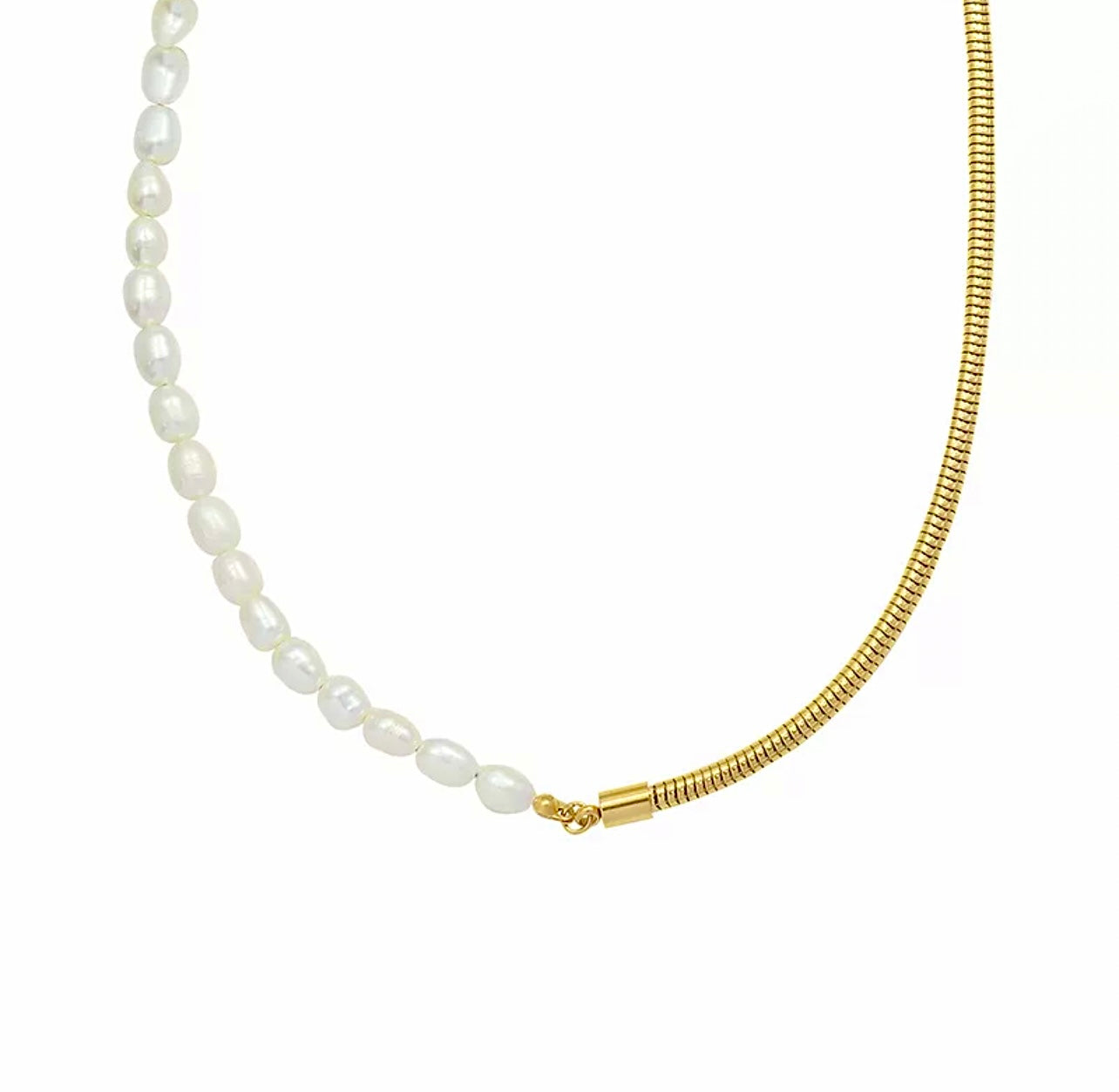 Gold and Fresh Water Pearl Necklace