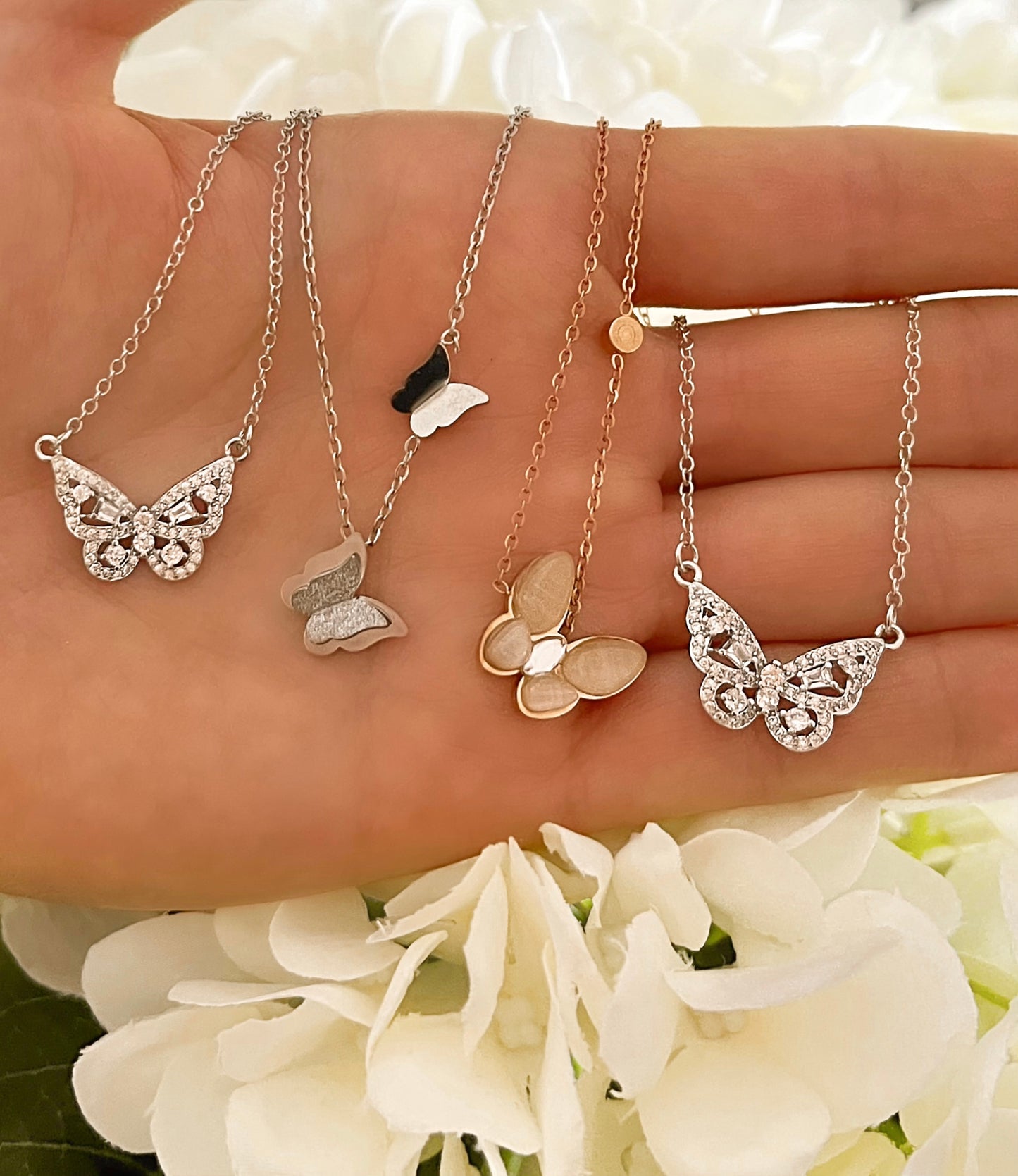 Tullia Necklace | Silver Necklace | Butterfly Necklaces | Butterfly Chain 