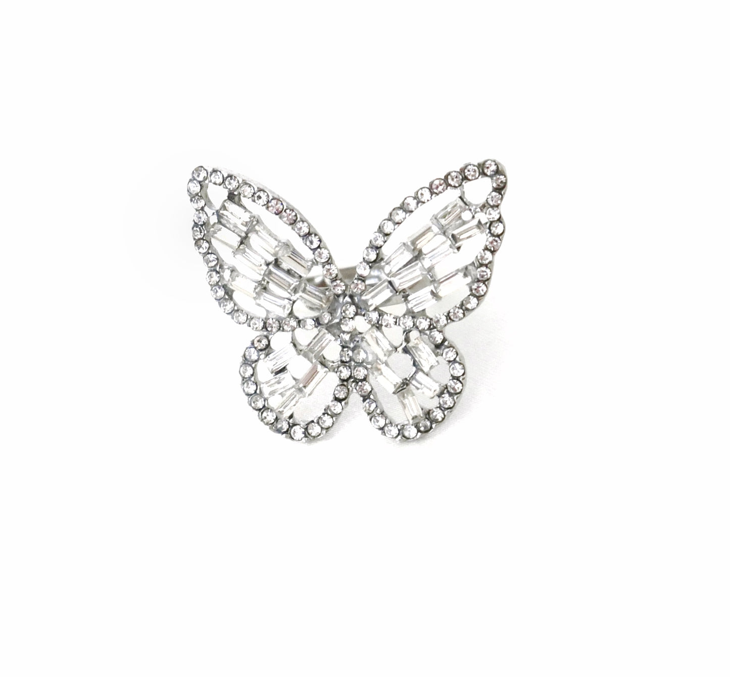 Tullia Adjustable Butterfly Ring | Silver Butterfly Rings | Butterfly Rings 