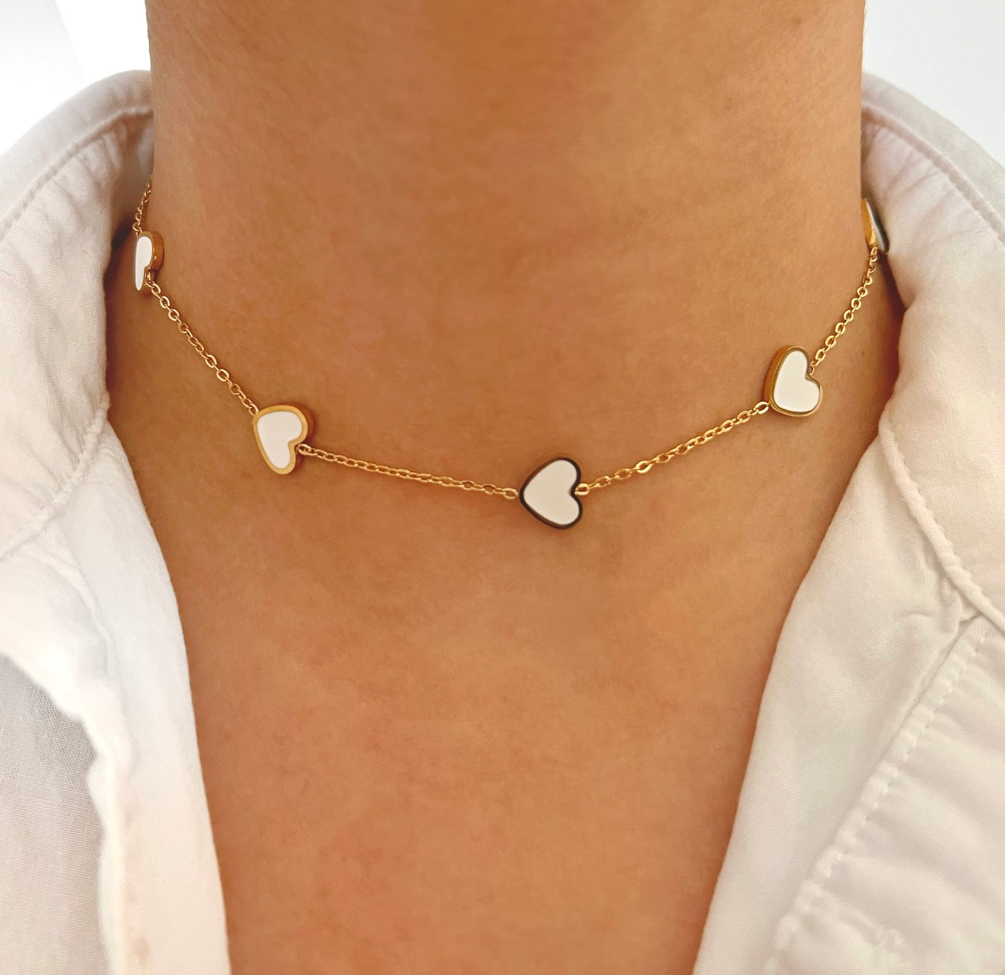 Cher Necklace | Hearts Pendant | Gold Chain 