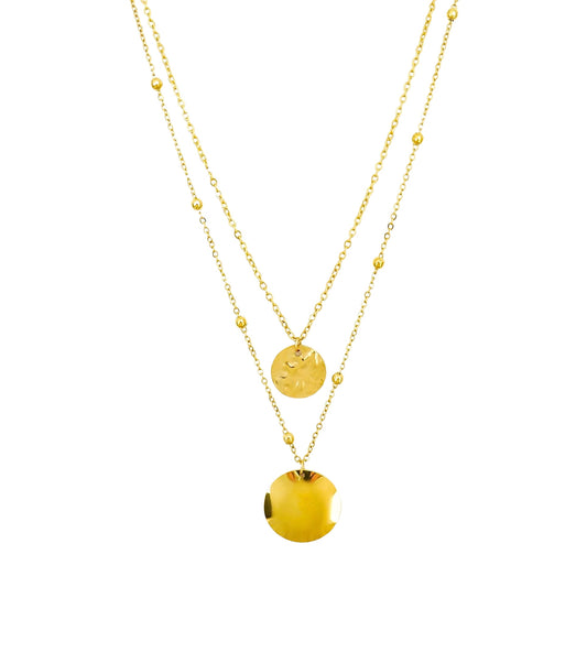 Double Layered Gold Coin Necklace