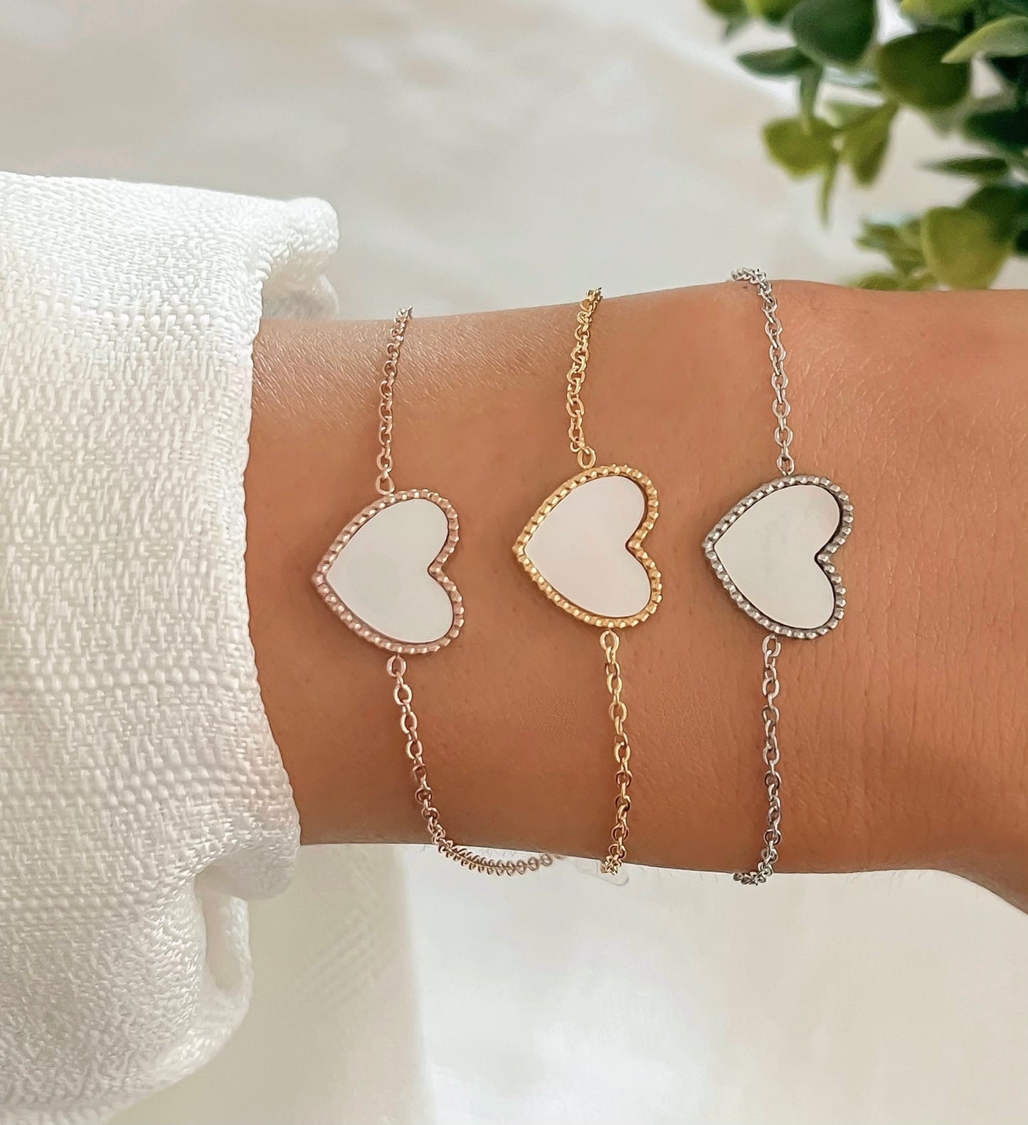 Lovette Bracelet Stack | Heart Bracelet | Chain Bracelet